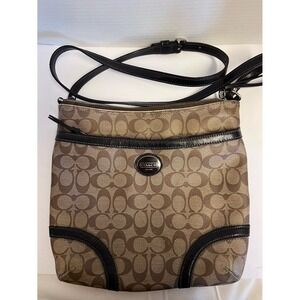 Coach Signature C Crossbody Bag – Brown & Black Trim – Style F8946